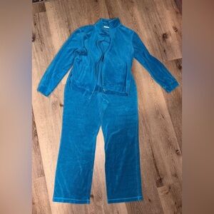 Kim Rogers Teal Velour Track Suit